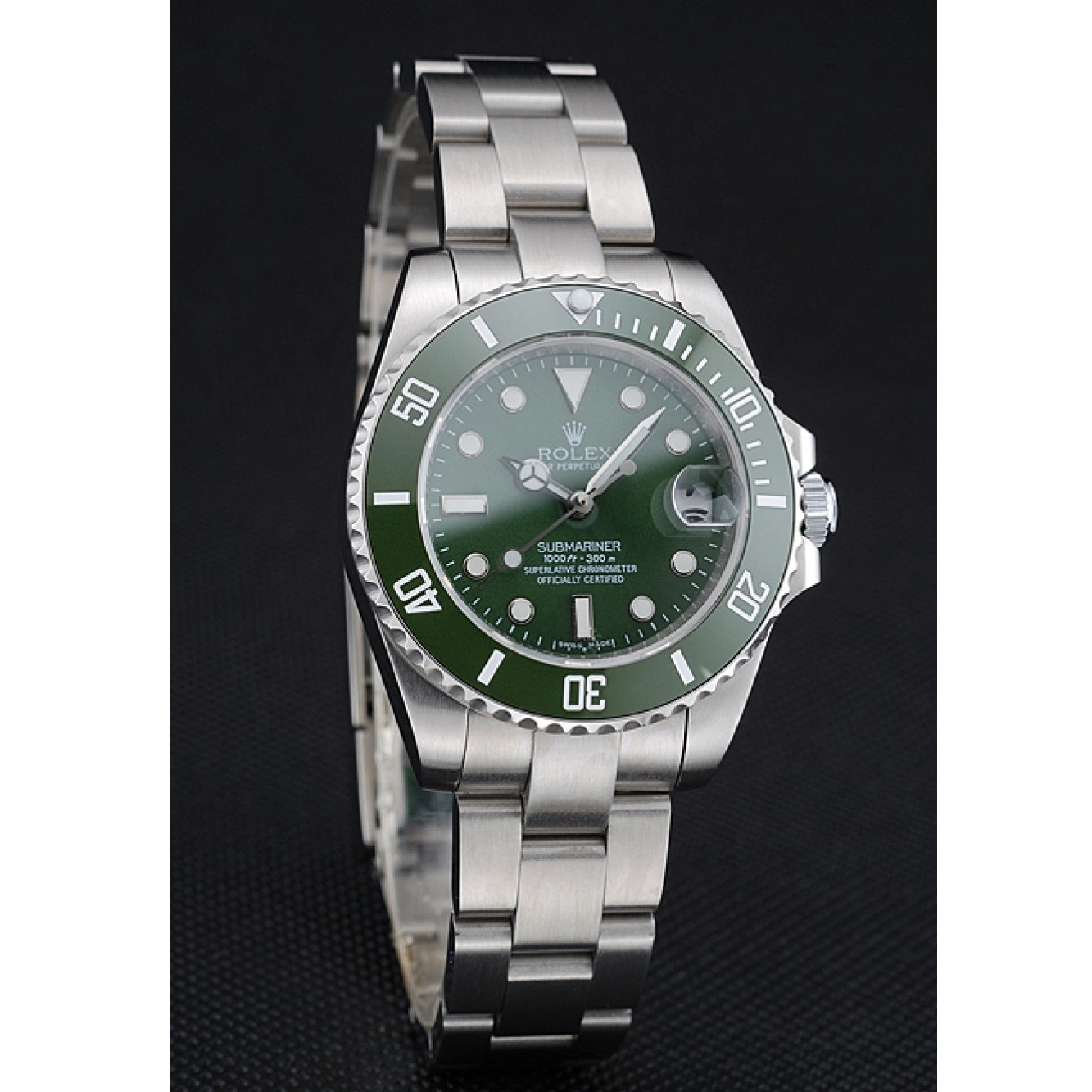 Good copy rolex watches 1454151 Green Steel Bracelet Dial Stainless Submariner Rolex 0524